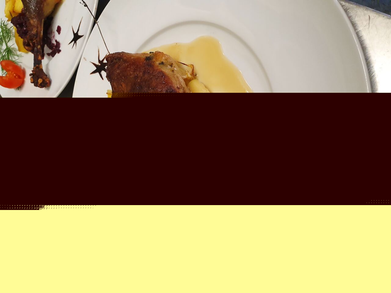 Geschmorte Entenkeule auf Apfel